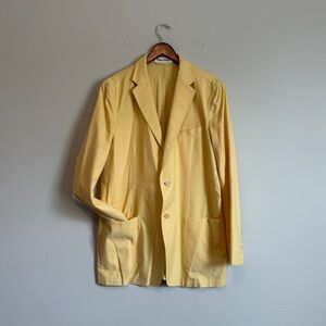 Blazer Jacket Butter Yellow Pastel Mens Large L Preppy Bobby Jones Golf Academia